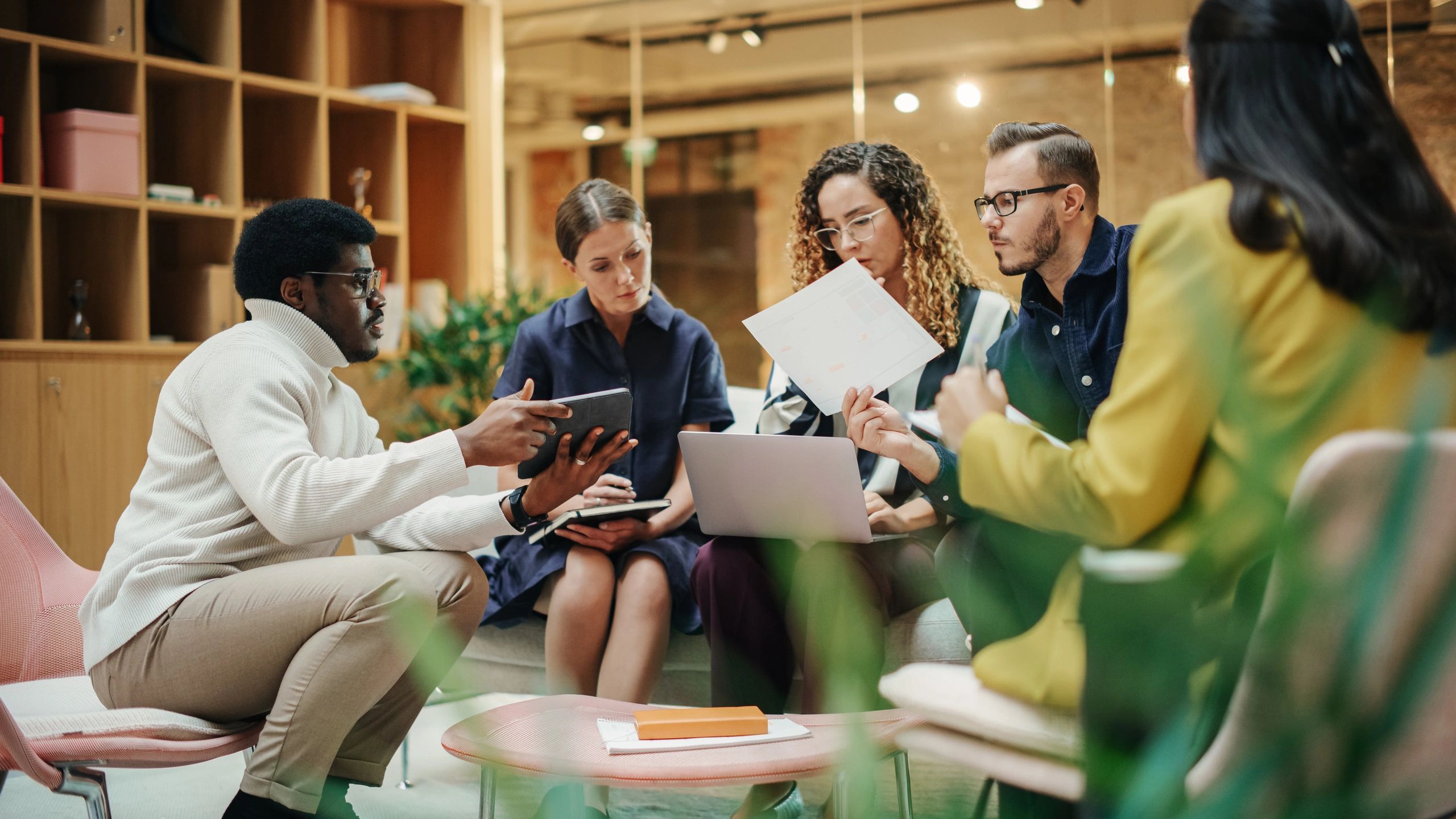 Team presenting ideas during a strategy meeting