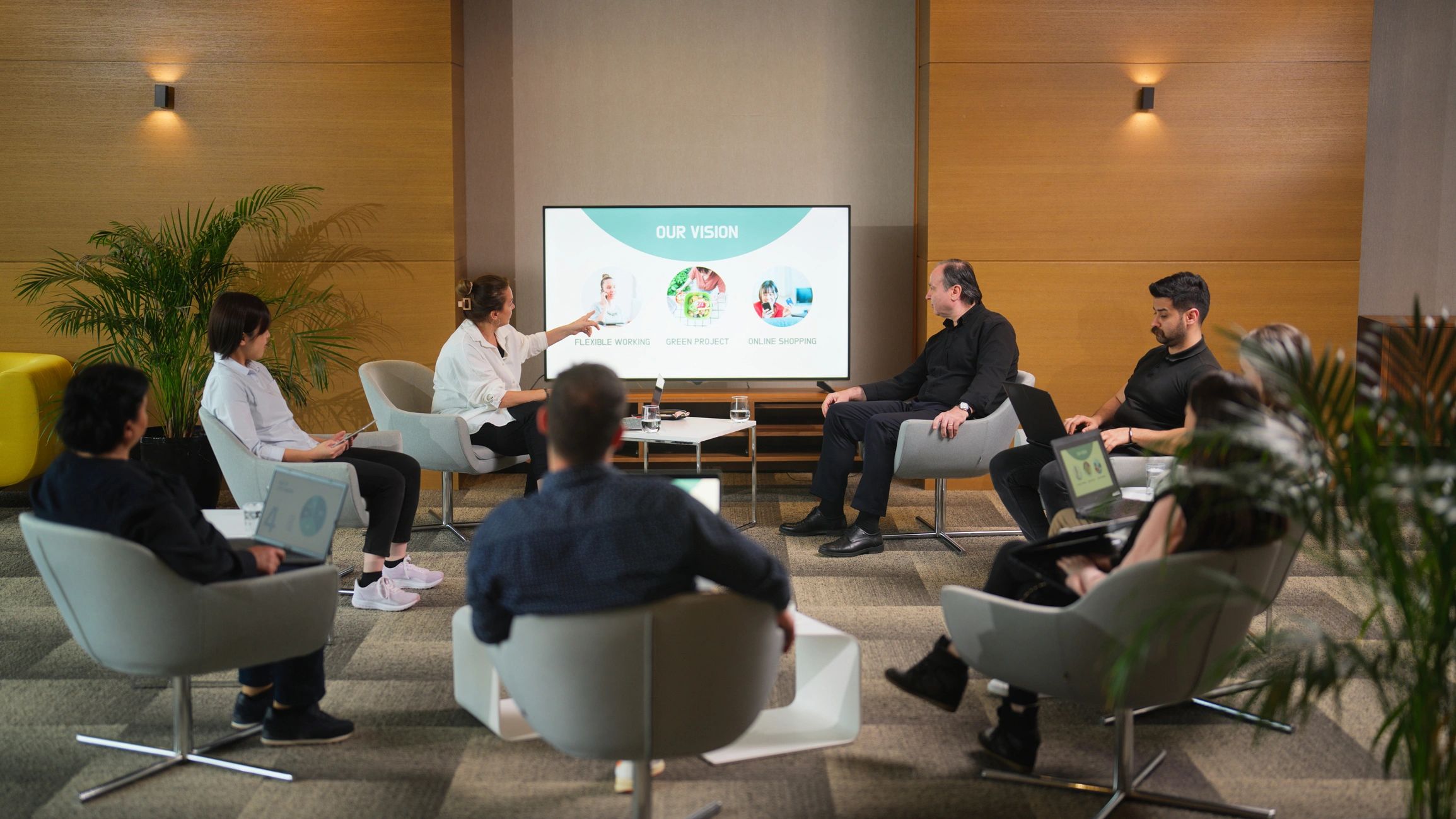 Business team meeting to plan technology strategy