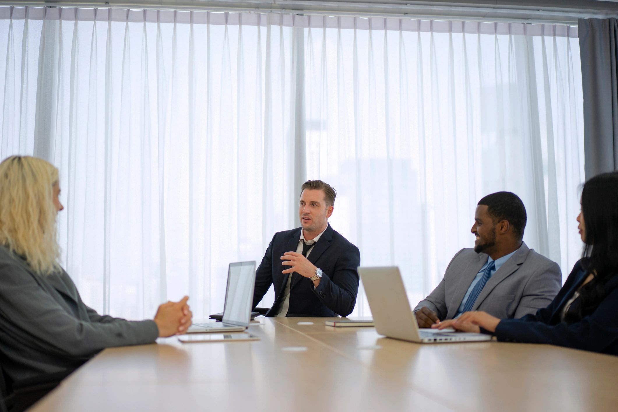 White collar workers in a meeting room